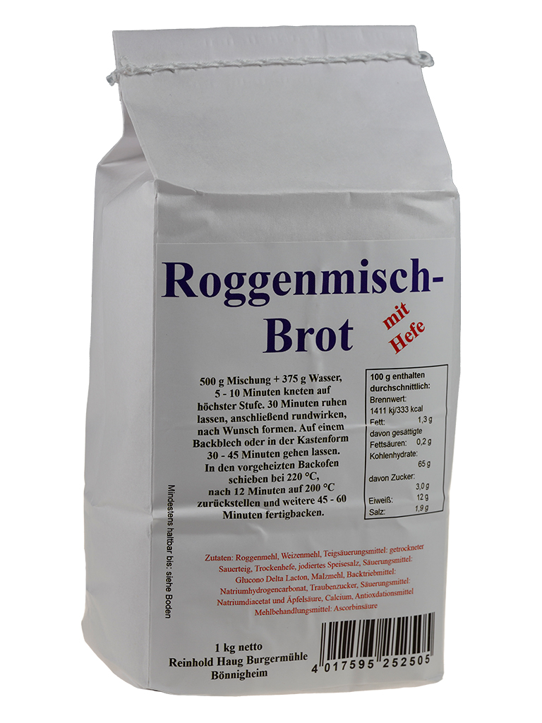 Roggenmischbrot mit Hefe